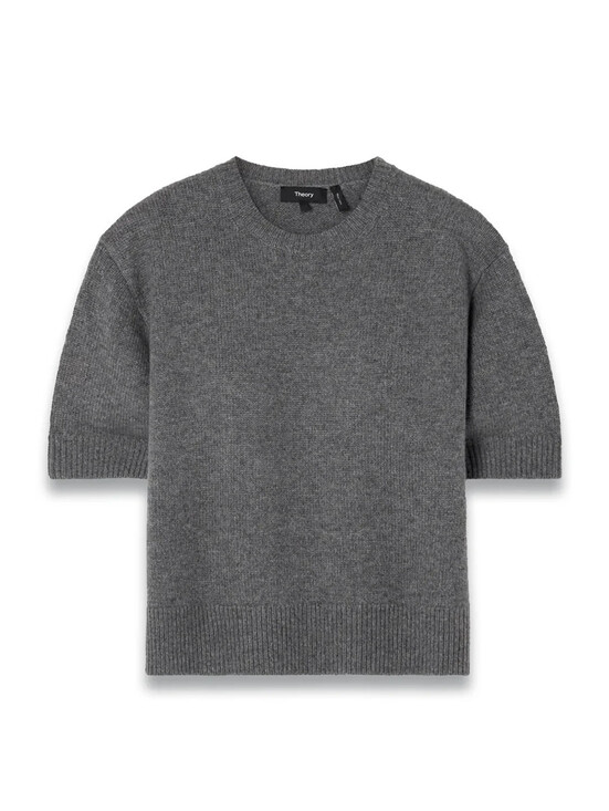 Theory Sweaters - NEW, Theory Cropped Cashmere Sweater in Gray Sz L #S7633